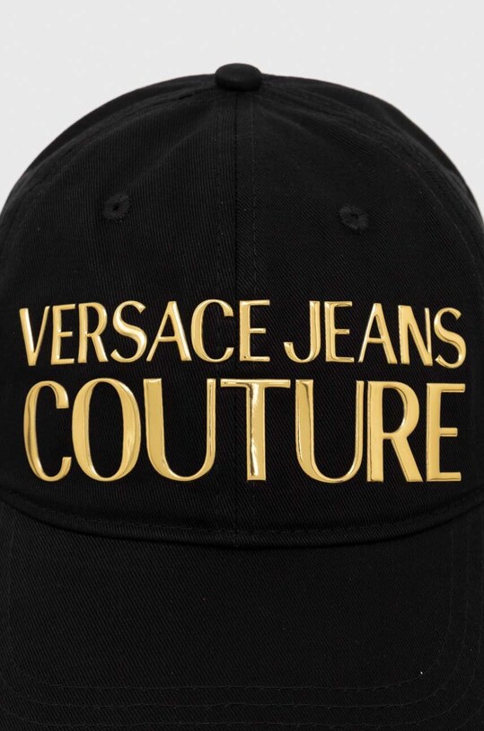 Versace Jeans Couture czapka z daszkiem bawełniana 76HAZK32.ZG207 czarny SS24