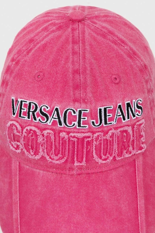 Versace Jeans Couture czapka z daszkiem bawełniana 76HAZK37.ZG274 różowy SS24