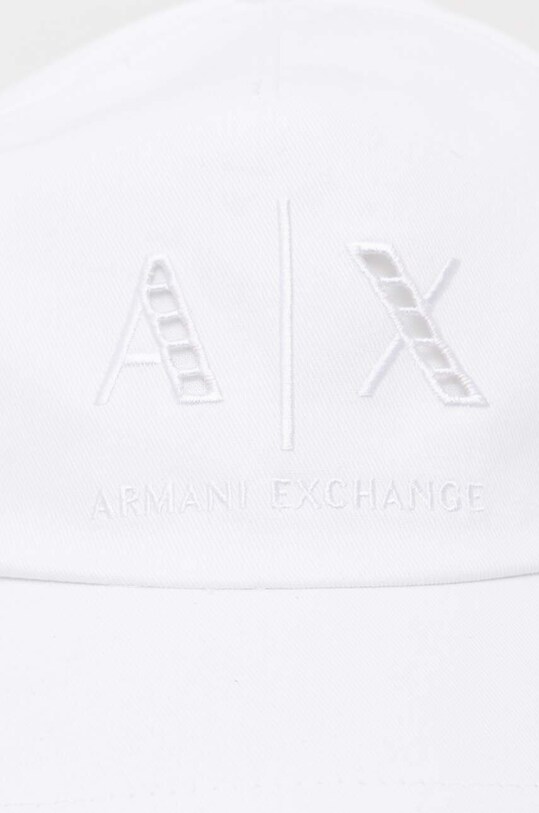 Bavlněná baseballová čepice Armani Exchange 944206.4R108 bílá SS24