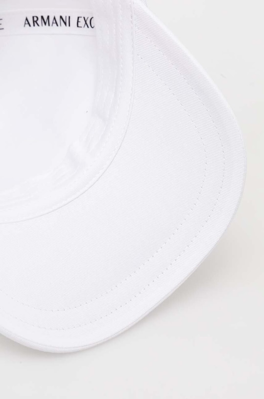 Памучна шапка с козирка Armani Exchange бял 944206.4R108