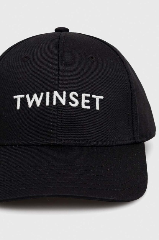 Twinset czapka z daszkiem bawełniana 241TO5150 czarny SS24
