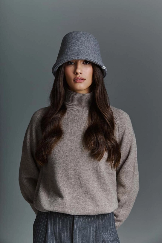 LE SH KA headwear kasmír sapka Grey Bucket sima szürke GreyBucket