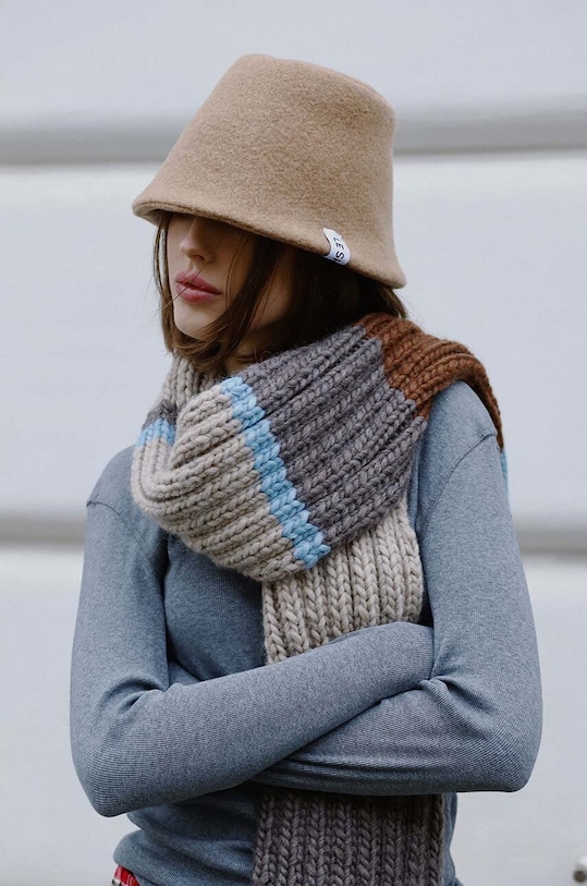 LE SH KA headwear kapelusz wełniany Brown Bucket wełna brązowy BrownBucket