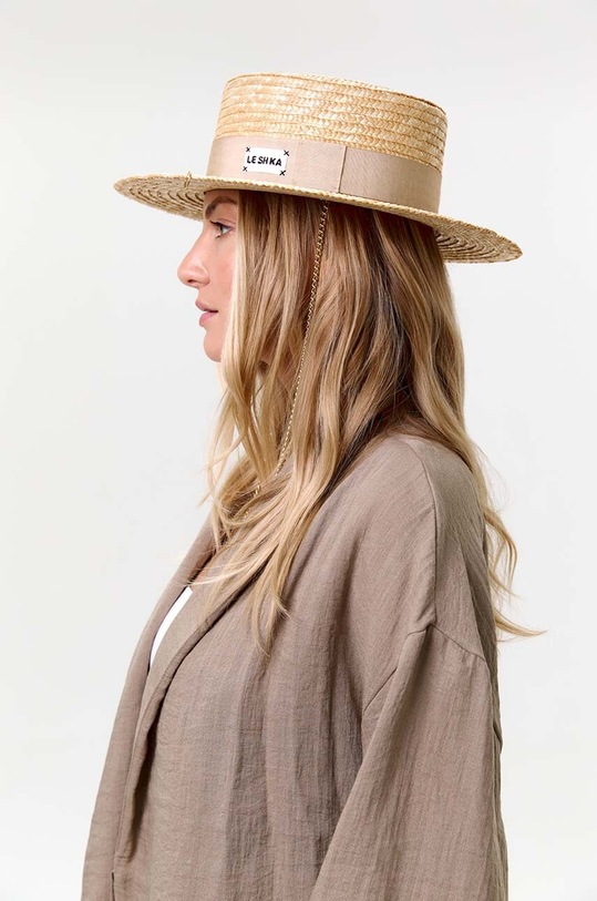 LE SH KA headwear kapelusz Gold Canotier GoldCanotier beżowy AA00