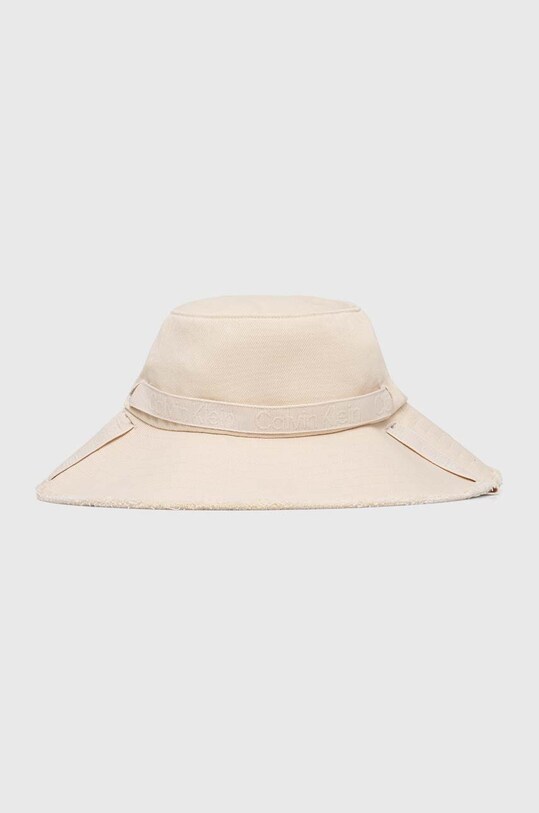 Bavlněná čepice Calvin Klein bavlna béžová K60K611725