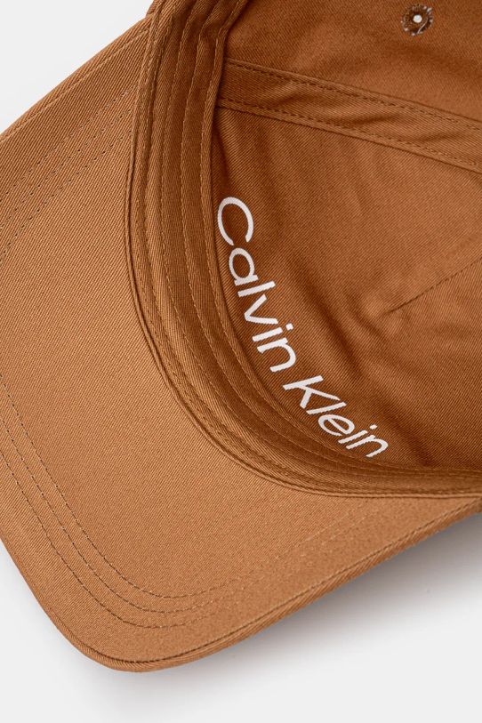 Calvin Klein czapka z daszkiem bawełniana brązowy K60K612000