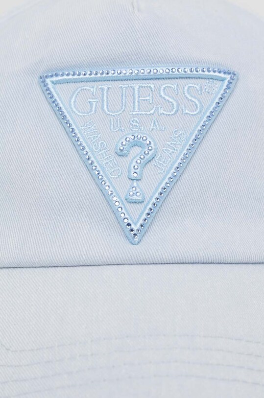 Хлопковая кепка Guess W4GZ18.WO07T голубой SS24