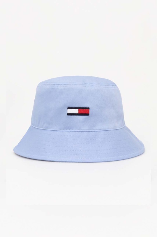 Tommy Jeans kapelusz bawełniany aplikacja niebieski AW0AW15957