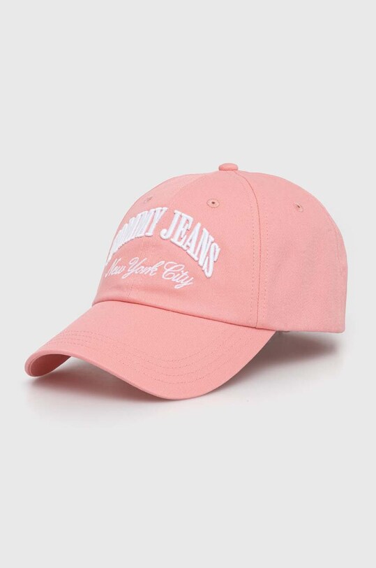 Tommy Jeans șapcă de baseball din bumbac bumbac roz AW0AW15959