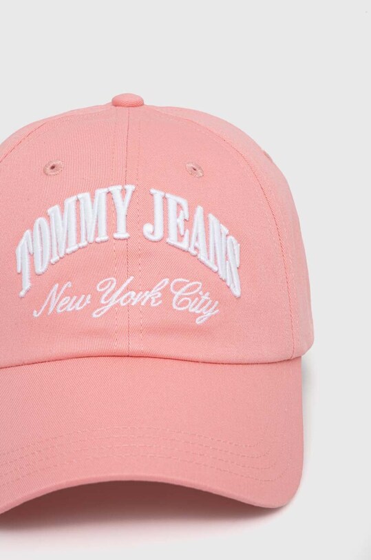 Tommy Jeans șapcă de baseball din bumbac AW0AW15959 roz SS24