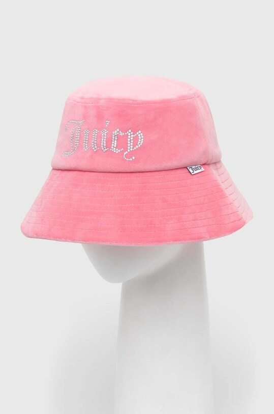 Juicy Couture kapelusz welurowy aplikacja różowy JCAWH223710.650