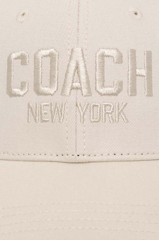 Bavlněná baseballová čepice Coach béžová CO100321