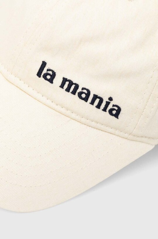 Akcesoria La Mania czapka z daszkiem bawełniana MINIMAL beżowy