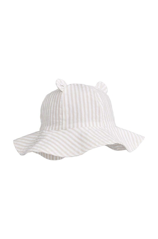 Дитяча бавовняна панама Liewood Amelia Seersucker Sun Hat With Ears LW18742 бежевий SS24