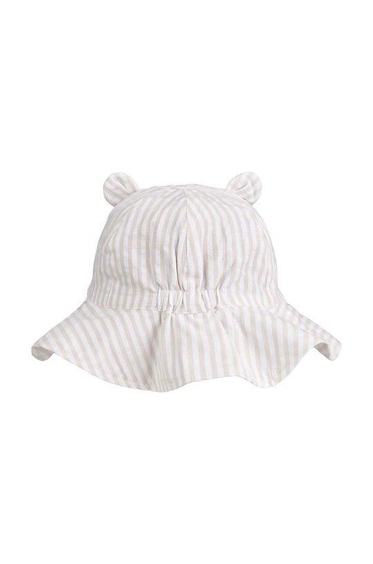 Dziewczynka Liewood kapelusz bawełniany dziecięcy Amelia Seersucker Sun Hat With Ears LW18742 fioletowy