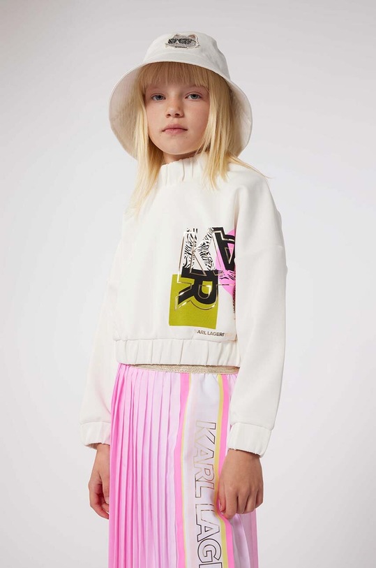 Karl Lagerfeld kapelusz bawełniany dziecięcy beżowy Z30158.