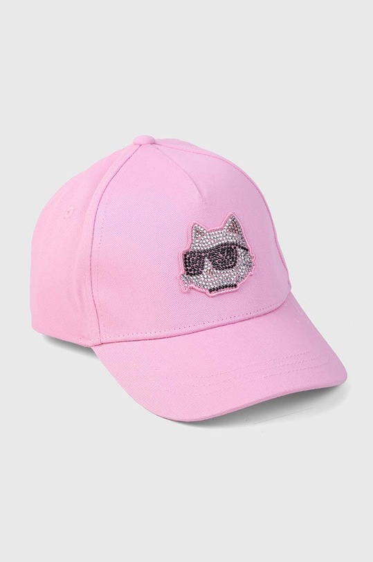 Karl Lagerfeld gyerek pamut baseball sapka aplikációval rózsaszín Z30165.