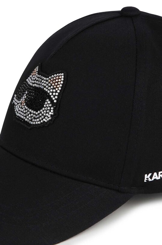Κοριτσίστικα Παιδικό βαμβακερό καπέλο μπέιζμπολ Karl Lagerfeld Z30165. μαύρο