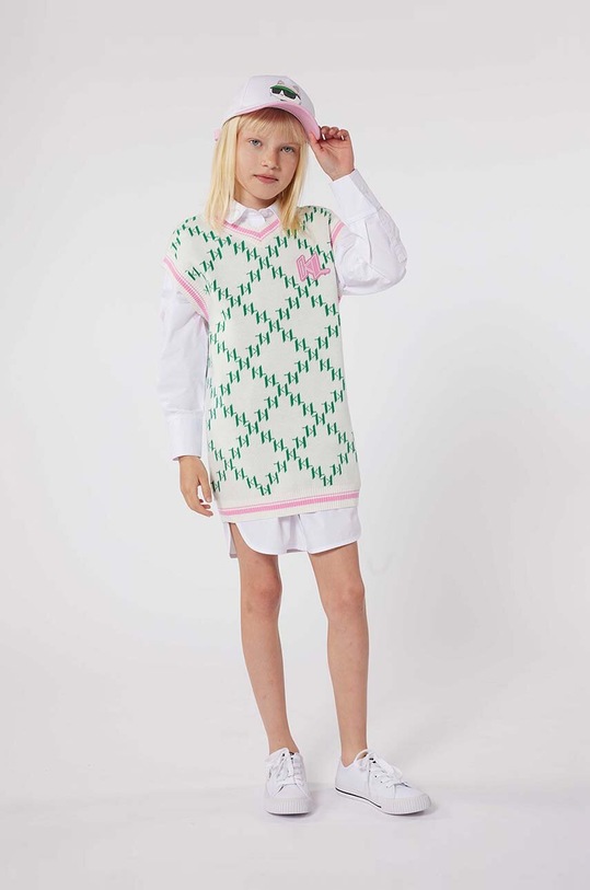 Karl Lagerfeld czapka z daszkiem bawełniana dziecięca biały Z30176.