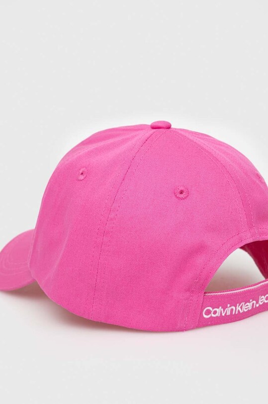 Dziewczynka Calvin Klein Jeans czapka z daszkiem bawełniana dziecięca IU0IU00150.PPYH różowy
