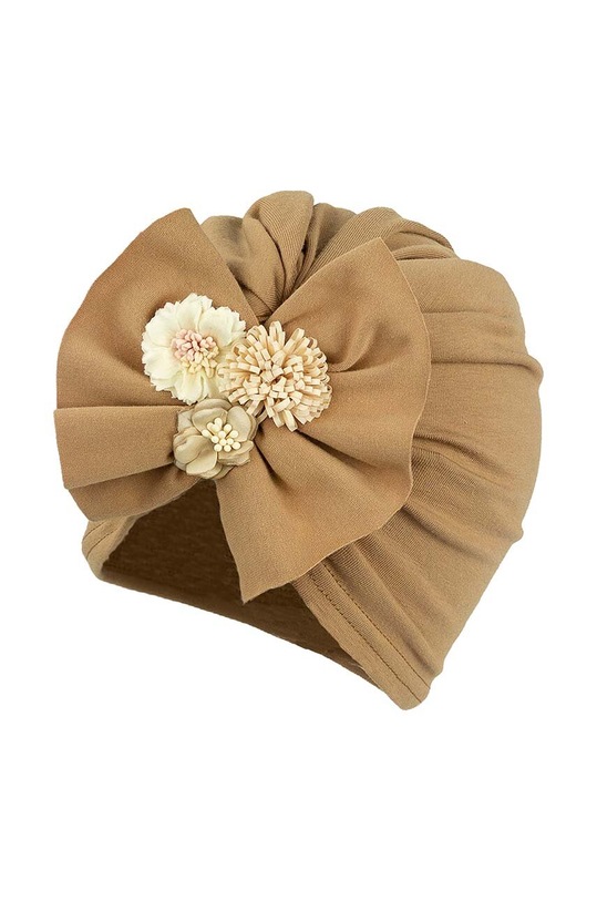 Dětská čepice Jamiks ELINNOR tenká hnědá ELINNOR.Nak.JWG143.G