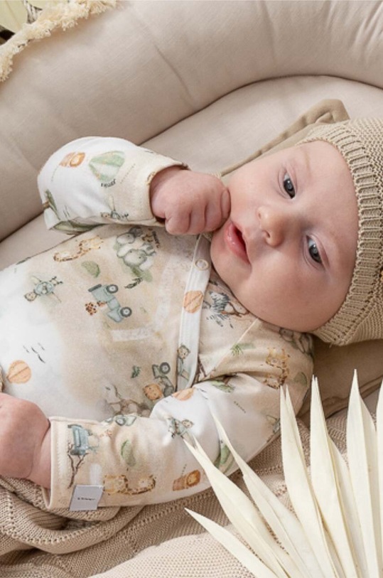 Jamiks czapka bawełniana dziecięca PILVI PILVI.Nak.JWG166.G beżowy SS24