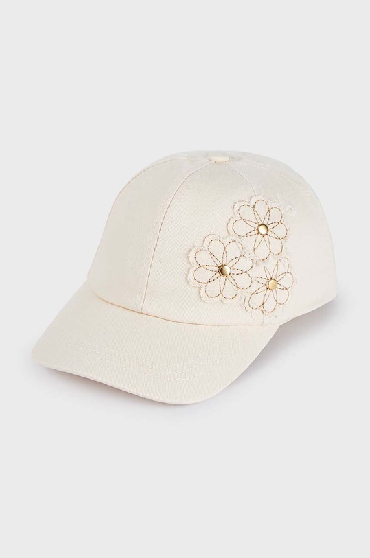 Mayoral czapka z daszkiem bawełniana dziecięca 10721.6D.Mini.PPYH beżowy SS24