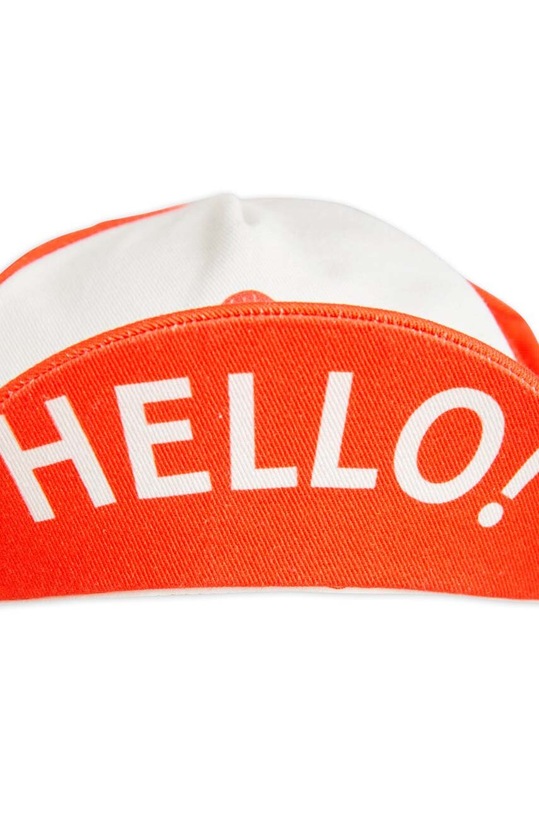 Mini Rodini czapka z daszkiem bawełniana dziecięca pomarańczowy 2416510342