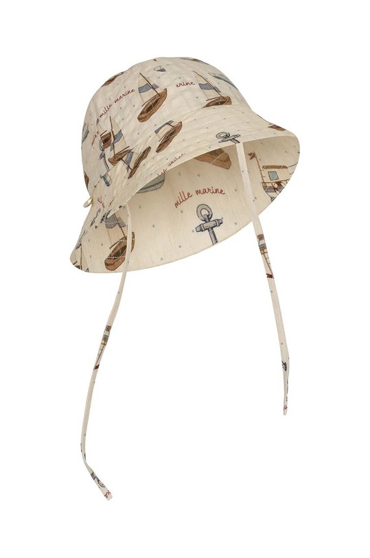 Konges Sløjd kapelusz bawełniany dziecięcy wzorzyste beżowy KS100054