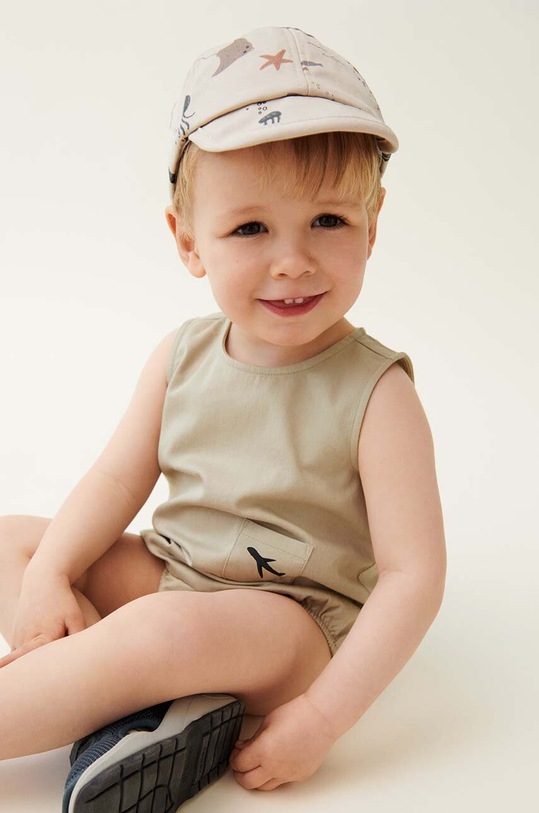 Liewood czapka dziecięca Tone Baby Printed Cap wzorzyste beżowy LW18740