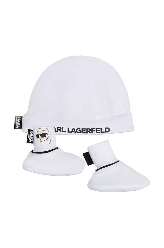 Karl Lagerfeld komplet bawełniany niemowlęcy nadruk biały Z30180.