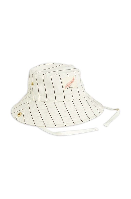 Mini Rodini kapelusz bawełniany dziecięcy Feather hike 2426510011 biały SS24
