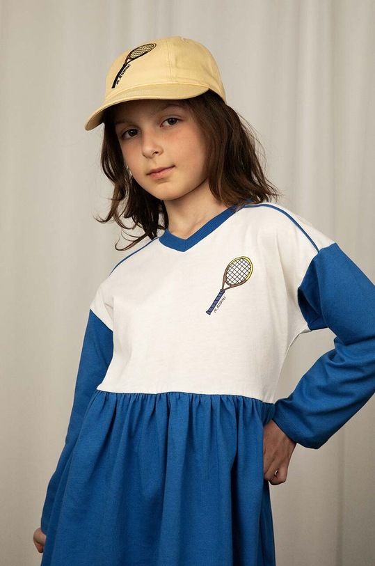 Mini Rodini czapka z daszkiem bawełniana dziecięca Tennis żółty 2426510323
