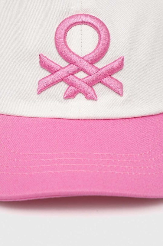 United Colors of Benetton șapcă de baseball din bumbac 6G0QGA010.P.Seasonal roz SS24