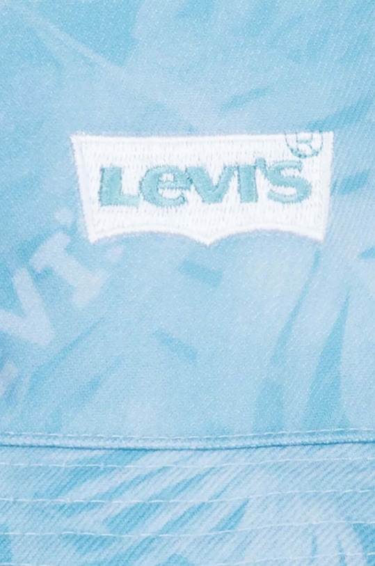 Levi's kapelusz dwustronny bawełniany dziecięcy LAN LEVI'S REVERSIBLE BUCKET C turkusowy 9A8612