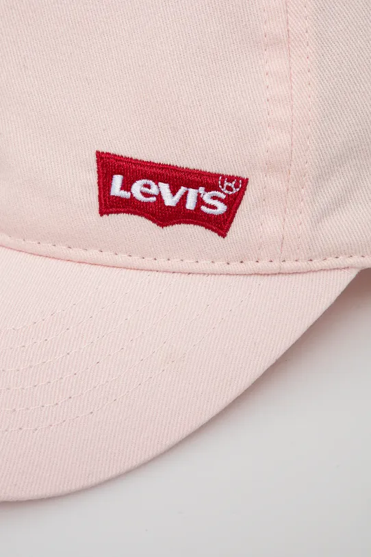 Pamučna kapa sa šiltom za bebe Levi's LAN RICHMOND BATWING CURVE BRI 9A8615 roza SS25