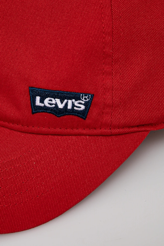 Παιδικό βαμβακερό καπέλο μπέιζμπολ Levi's LAN RICHMOND BATWING CURVE BRI 9A8615 κόκκινο SS25