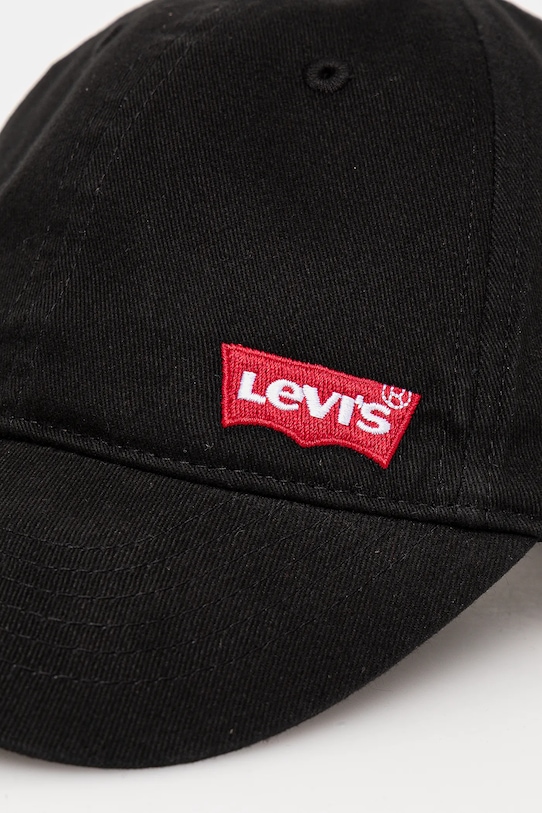 Хлопчик Дитяча бавовняна кепка Levi's LAN RICHMOND BATWING CURVE BRI 9A8615 чорний