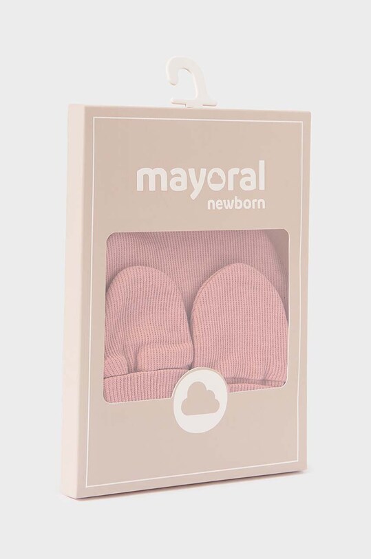 Дитяча шапка і рукавички Mayoral Newborn рожевий 19340.1Q.Newborn.PPYH