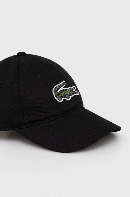 Lacoste czapka z daszkiem bawełniana dziecięca RK7351 czarny SS24