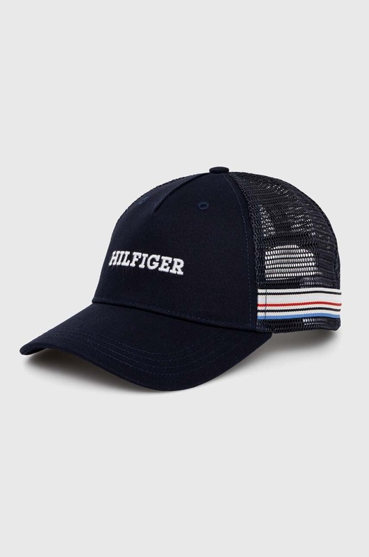 Tommy Hilfiger czapka z daszkiem bawełniana dziecięca nadruk granatowy AU0AU01883.PPYH