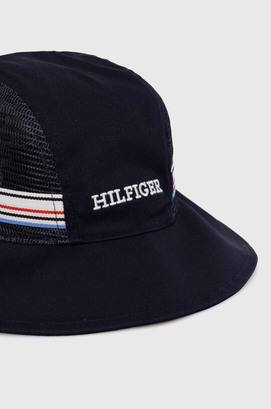 Dětská bavlněná čepice Tommy Hilfiger AU0AU01884.PPYH námořnická modř SS24