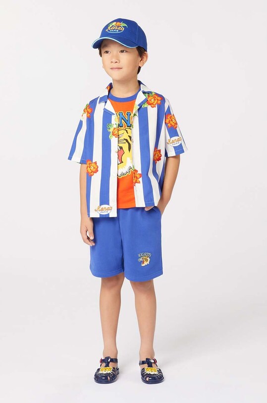 Детская хлопковая кепка Kenzo Kids голубой K60414.52.56
