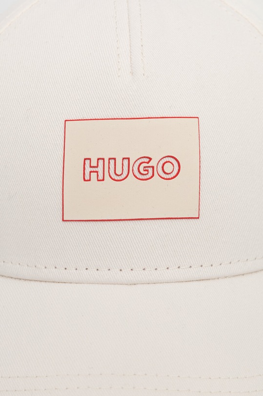 HUGO czapka z daszkiem bawełniana 50506053 beżowy SS24