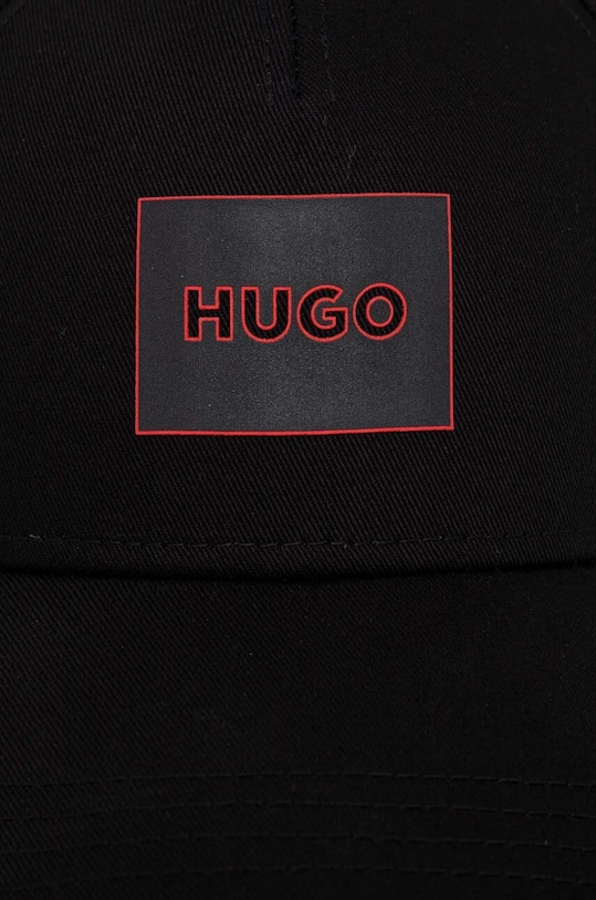 HUGO czapka z daszkiem bawełniana 50506053 czarny SS24