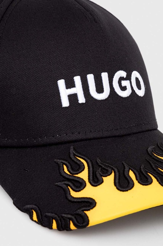 HUGO czapka z daszkiem bawełniana 50506202 czarny SS24