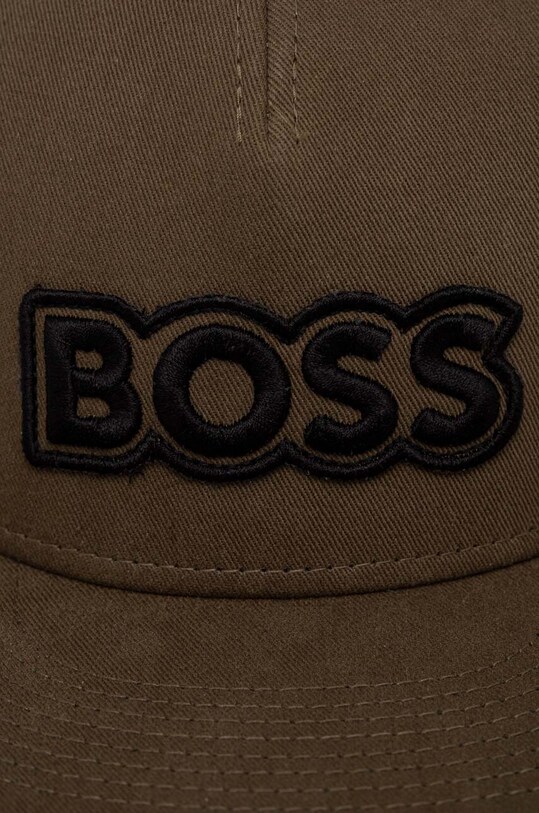 Akcesoria BOSS Orange czapka z daszkiem bawełniana 50505534 zielony