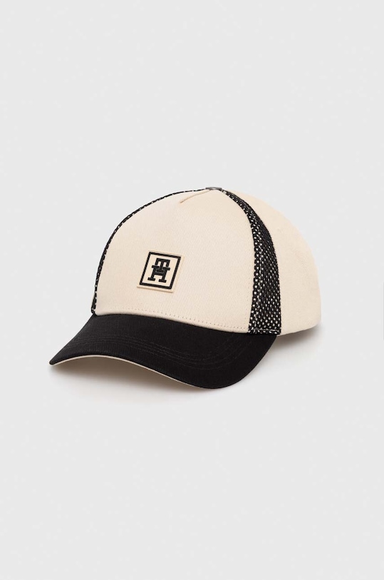 Tommy Hilfiger czapka z daszkiem aplikacja beżowy AM0AM12031