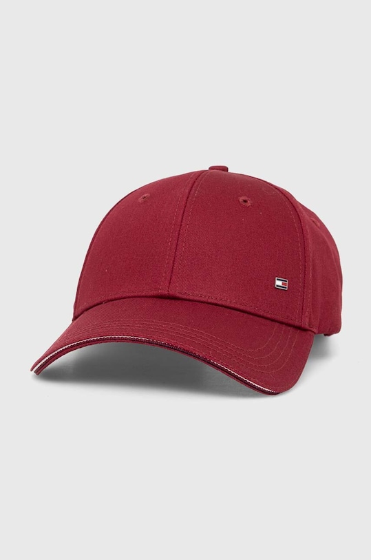 Хлопковая кепка Tommy Hilfiger хлопок бордо AM0AM12035