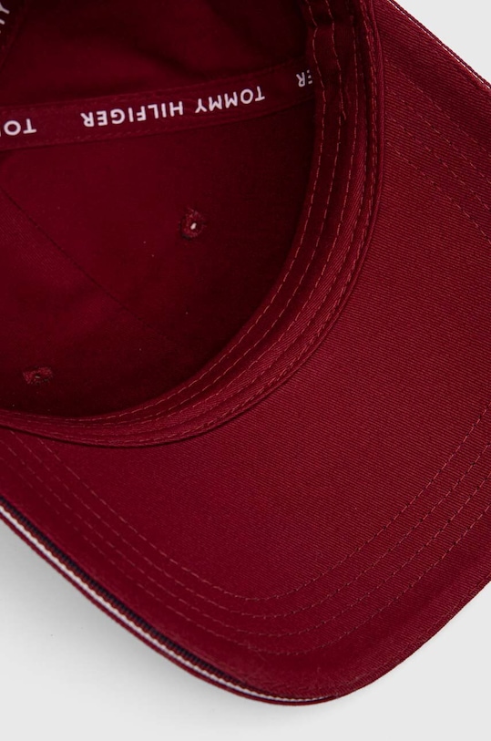 Хлопковая кепка Tommy Hilfiger бордо AM0AM12035